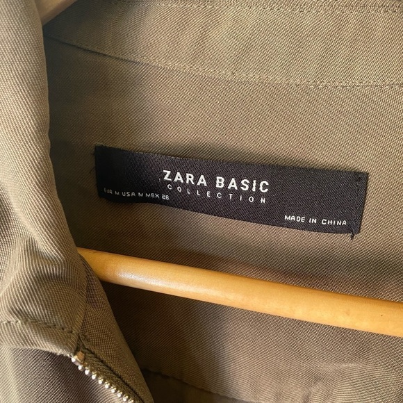 ZARA green military utility style jacket Sz M - Picture 5 of 15